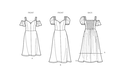 Dress with sleeve and length variations