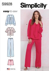 Lounge tops, pants and shorts. Simplicity 9928. 