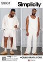 Mens Robe, Knit Tank Top, Pants and Shorts by Norris Danta Ford