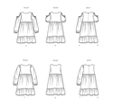 Childrens and Girls Dress with Sleeve Variations