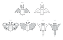 Plush Bat, Moth and Flying Squirrel