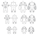 Plush Bears and Bunnies in Three Sizes