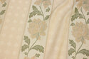 Jacquard-woven opholstry-fabric with ca. 12 cm across-stripes in creme and green