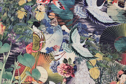 Medium-thick cotton with Japanese motifs