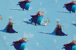 Light turqoise cotton-jersey with Frozen princesses