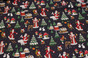 Dark navy cotton with Santas and trees