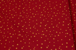 Winter red cotton with small gold stars
