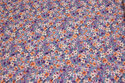 Dove-blue cotton with purple and melon flowers
