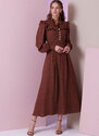 Dress in two lengths with sleeve variations