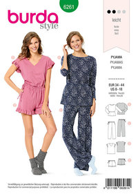 Pyjamas, Shorty-Pyjamas. Burda 6261. 