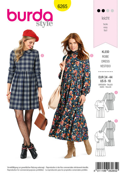 Dress with Peter Pan Collar, Midi Dress with Tiered Skirt