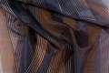Black-grey, long-striped, transparent fashion fabric