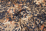 Lightweight, faux suede with camouflage print 