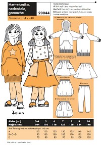 Hood tunic, skirts, leggings. Onion 20044. 