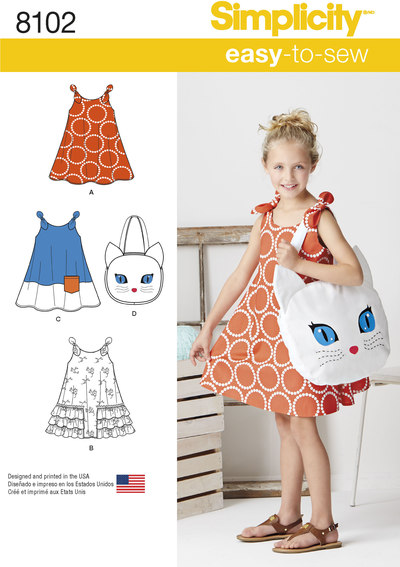 Child´s Easy-to-Sew Sundress and Kitty Tote