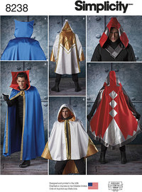 8 Misses´, Men´s and Teen´s Cape Costumes. Simplicity 8238. 
