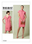 Lined Shift Dress with Back Drop-Collar and Tie, Tom and Linda Platt