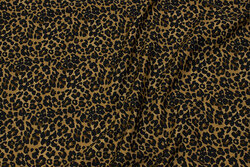 Camel and black cotton-jersey with small animal-print
