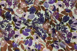 Delicate turqoise cotton-jersey with purple flowers