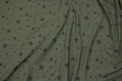 Dusty-green cotton-jersey with grey stars