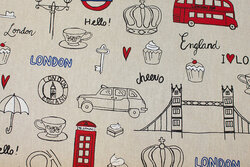 Linen-look with London-motifs