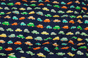 Navy cotton-jersey with ca. 4 cm colorful cars