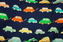 Navy cotton-jersey with ca. 4 cm colorful cars