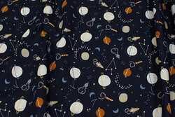 Navyblue cotton with planets