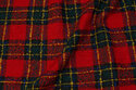 Red winter-bouclé with ca. 10 cm checks