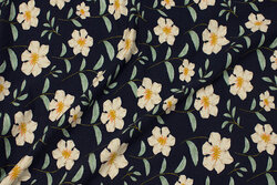 Soft modal and cotton jersey in navy with creme flowers