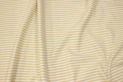 Soft reuse-cotton with ca 5 mm sand-offwhite stripes