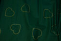 Dark green table cloths-cotton with discrete gold-hearts