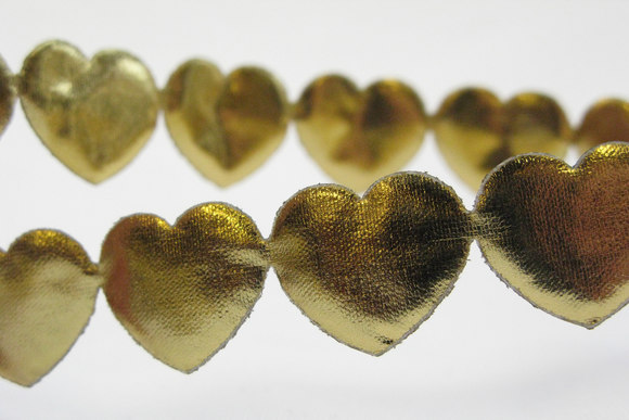 Gold hearts ribbon 1.6 cm