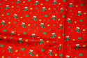 Red christmas-cotton with socks and presents